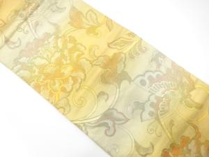 アンティーク　唐花に蝶模様織り出し袋帯（材料）